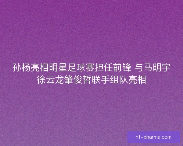 孙杨亮相明星足球赛担任前锋 与马明宇徐云龙肇俊哲联手组队亮相